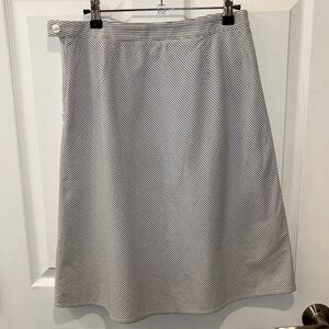 Ann Taylorblue and white sear sucker Striped A-Line Skirt sz2